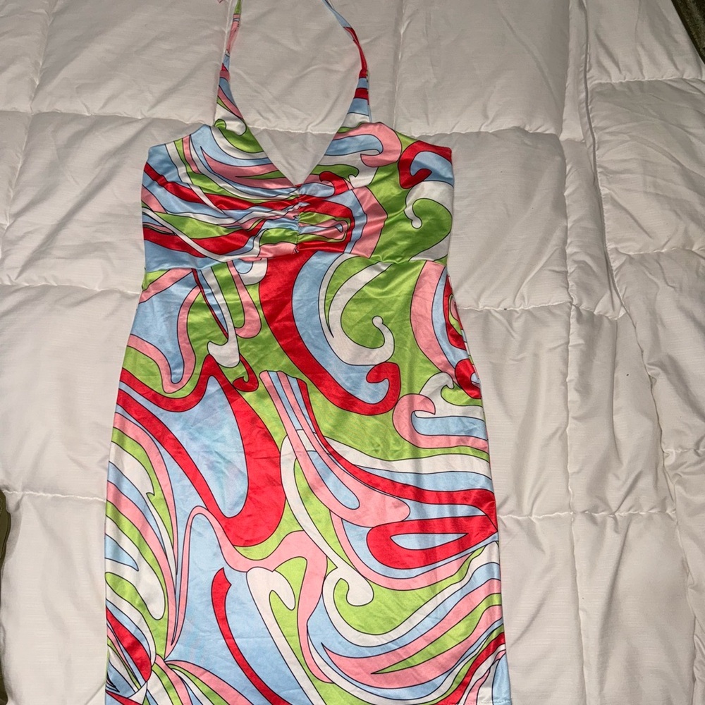 Colorful Halter Dress